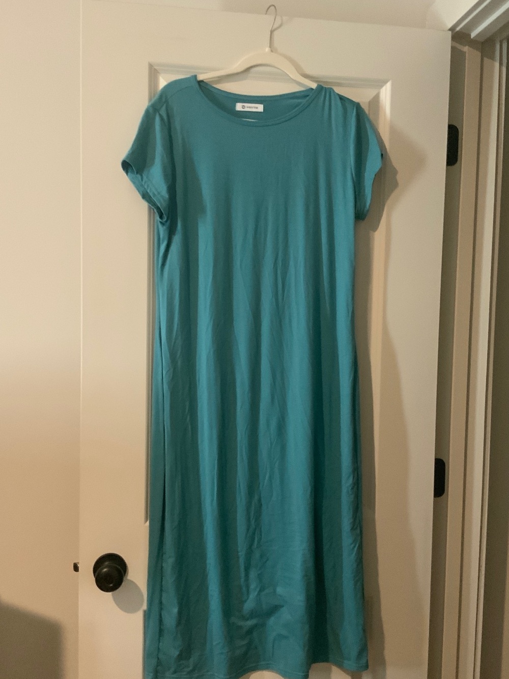 Everyday Teal Short-Sleeve Maxi Dress